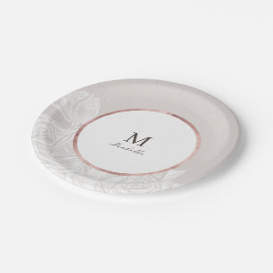 Assiettes En Carton Luxe rose gold vintage botanical shower de mariage