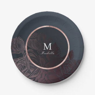 Assiettes En Carton Luxe rose or vintage botanique douche à nuptiale