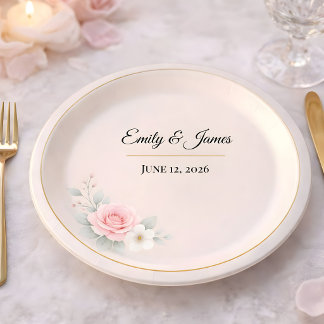 Assiettes En Carton Luxury Blush Wedding
