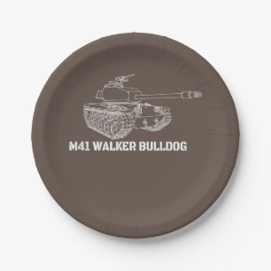 Assiettes En Carton M41 Walker Bulldog American Light Army Tank Don