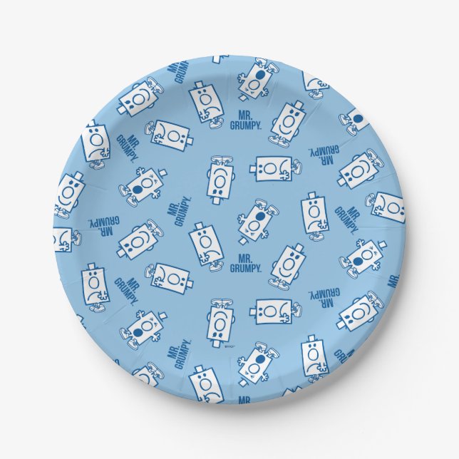 Assiettes En Carton M. Grumpy | Blue Emotion Toss Motif (Devant)