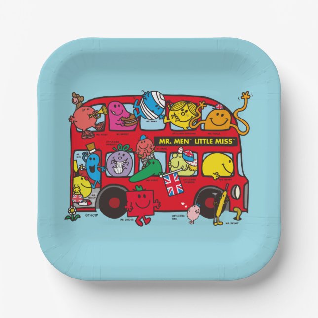 Assiettes En Carton M. Men & Little Miss Bus (Recto)