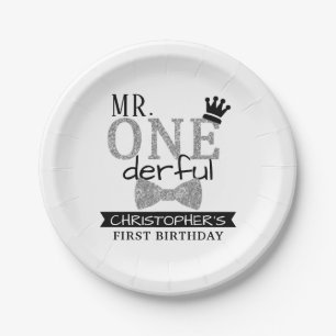 Assiettes En Carton M. ONEderful 1er anniversaire