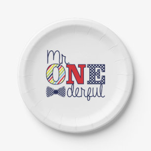 Assiettes En Carton M. ONEderful Birthday Party - Plaques papier 7"
