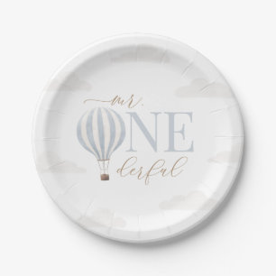 Assiettes En Carton M. Onederful Hot Air Balloon Anniversaire