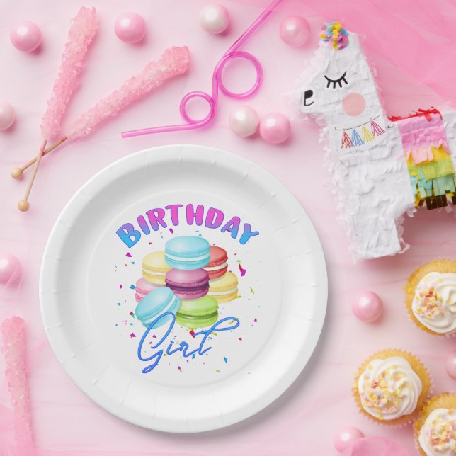 Assiettes En Carton Macarons Sweet Anniversaire Fille Bonbons Thème (Fête)