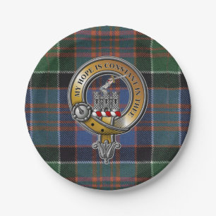 Assiettes En Carton MacDonald Clanranald Tartan & Badge