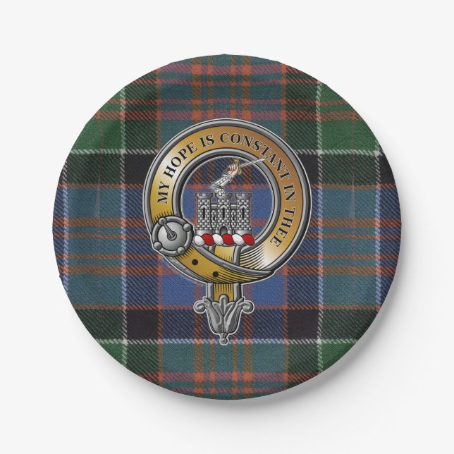 Assiettes En Carton MacDonald Clanranald Tartan & Badge (Devant)