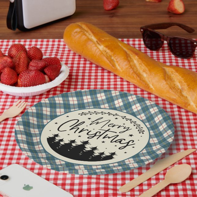 Assiettes En Carton MacRae Conchra Scottish Tartan Christmas (Pique-nique)