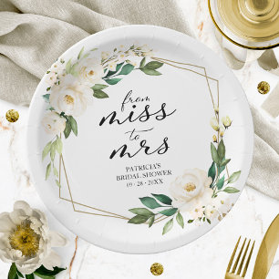 Assiettes En Carton Mademoiselle à Madame Greenery Geometrique Baby Sh