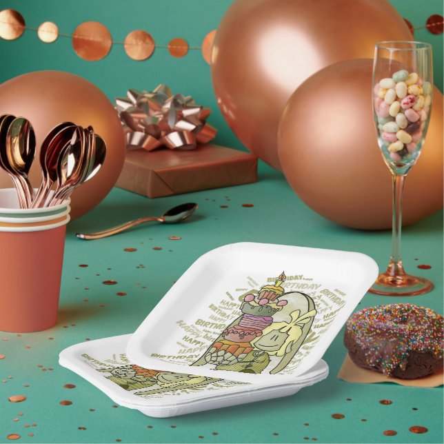 Assiettes En Carton Mael - Happy Birthday  (Multi)