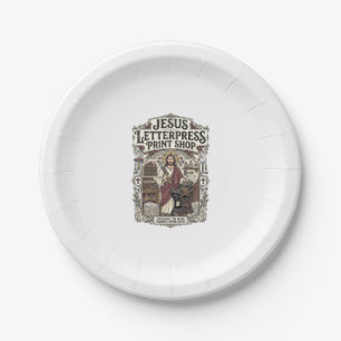 Assiettes En Carton Magasin d'impression Jésus Letterpress Jésus Lette