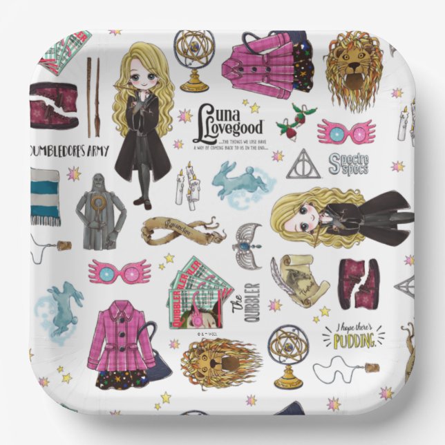 Assiettes En Carton Magical Luna Lovegood Watercolor (Recto)