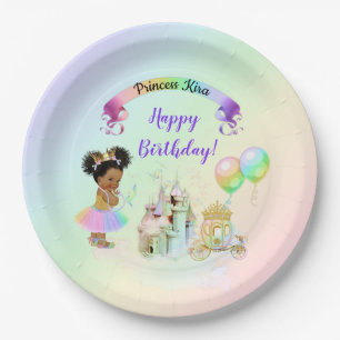 Assiettes En Carton Magical Rainbow Princess Castle Carriage