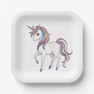 Assiettes En Carton Magical Unicorn Dreams - Whimsical Imaginaire Desi