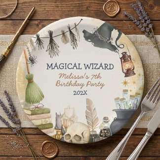 Assiettes En Carton Magical Wizard Witch Enfants Fête d'anniversaire e