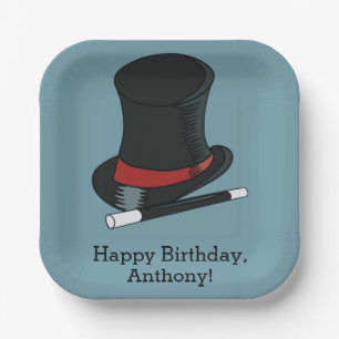 Assiettes En Carton Magiciens Casquette Magie Show Anniversaire