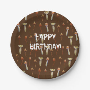 Assiettes En Carton Magie Champignons Espèces Aquarelle Art