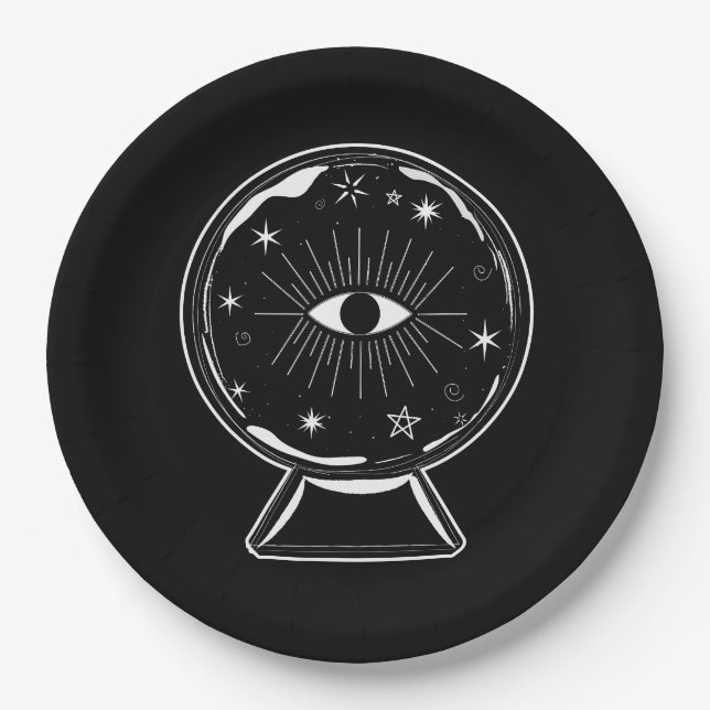 Assiettes En Carton Magie Crystal Ball Scry Voir les yeux dit tout (Devant)