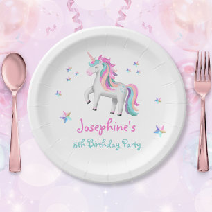 Assiettes En Carton Magique Cute Unicorn Anniversaire des enfants