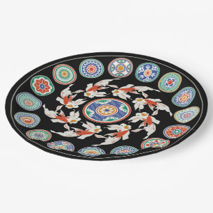 Assiettes En Carton Mah Jongg Koi