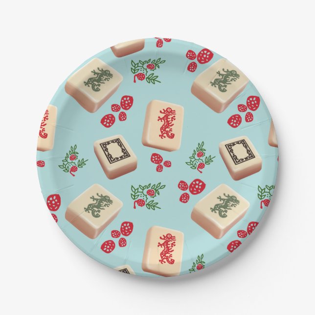 Assiettes En Carton Mahjongg Dragons Plate (Devant)