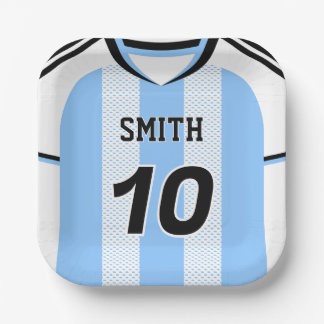 Assiettes En Carton Maillot de foot argentin personnalisé avec nom et