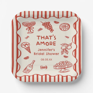 Assiettes En Carton Main Drawn Italian That's Amore Fête des mariées