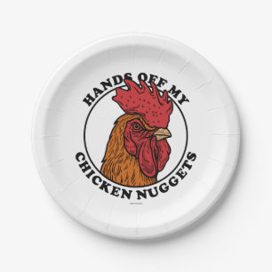 Assiettes En Carton Mains De Mes Nuggets De Poulet