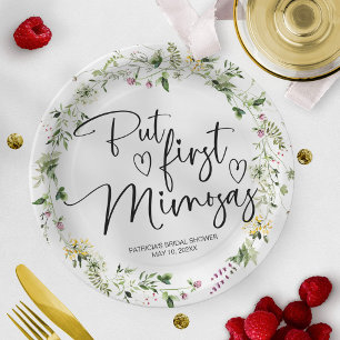 Assiettes En Carton Mais d'abord Mimosas Réception de Mariage aux Fleu