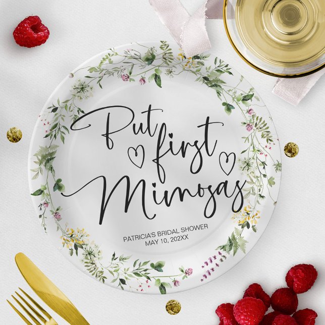 Assiettes En Carton Mais la première Fête des mariées Fleur sauvage de (Créateur téléchargé)