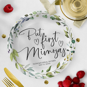 Assiettes En Carton Mais Première Fête des mariées Mimosas