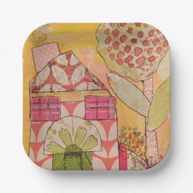 Assiettes En Carton Maison aux médias mixtes (Recto)