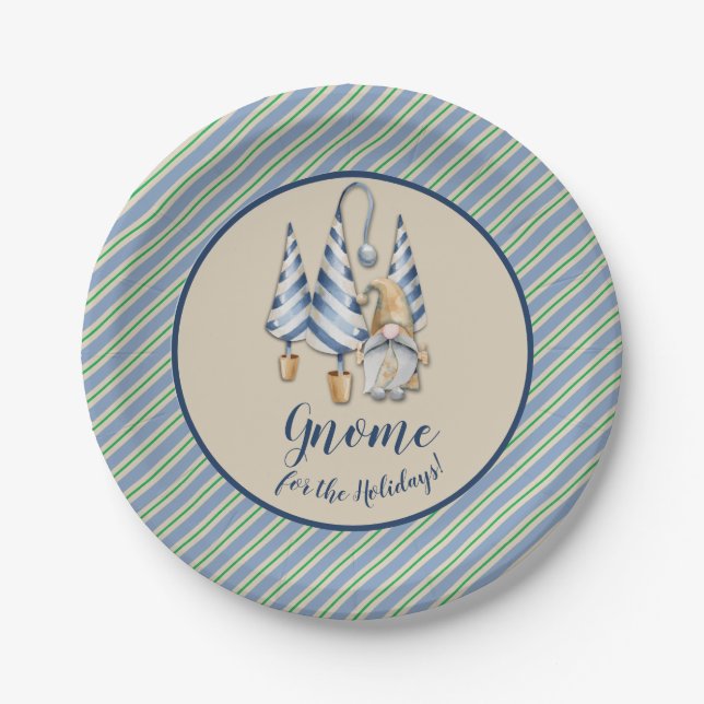 Assiettes En Carton Maison Gnome de Noël pour les Fêtes (Devant)