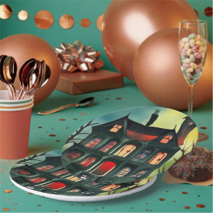 Assiettes En Carton Maison hantée d'Halloween