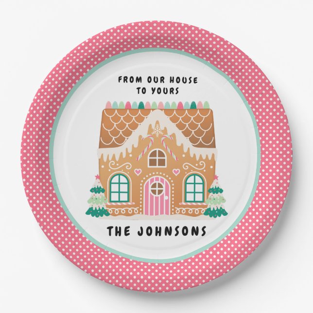 Assiettes En Carton Maison pain d'épice | Christmas Cookie Exchange (Devant)