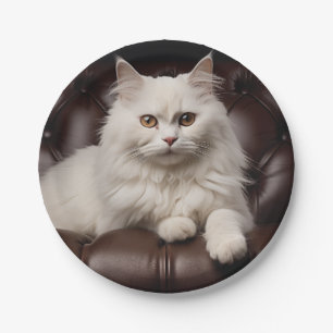 Assiettes En Carton Majestic white cat