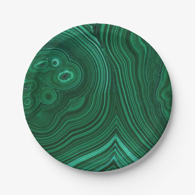 Assiettes En Carton Malachite de pierre verte (Devant)