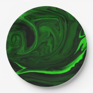 Assiettes En Carton malachite vert texture