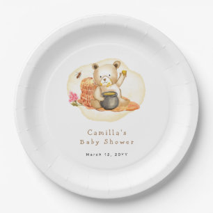 Assiettes En Carton Mama To Bee Teddy Bear Honeycomb Baby shower