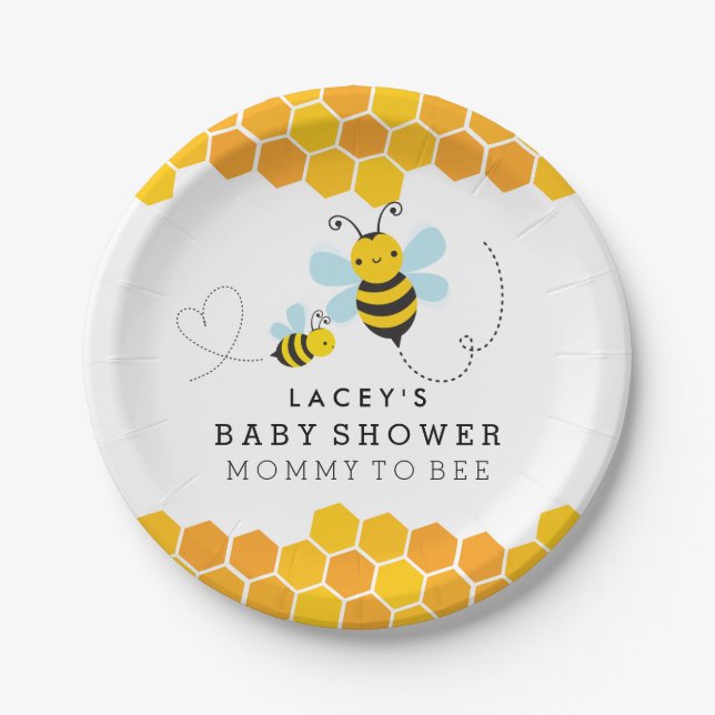 Assiettes En Carton Maman À Être Baby shower Plaques en papier (Devant)