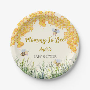Assiettes En Carton Maman futur abeille à la Baby Shower Bumblebee Mig