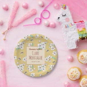 Assiettes En Carton Maman to Bee Baby shower moderne