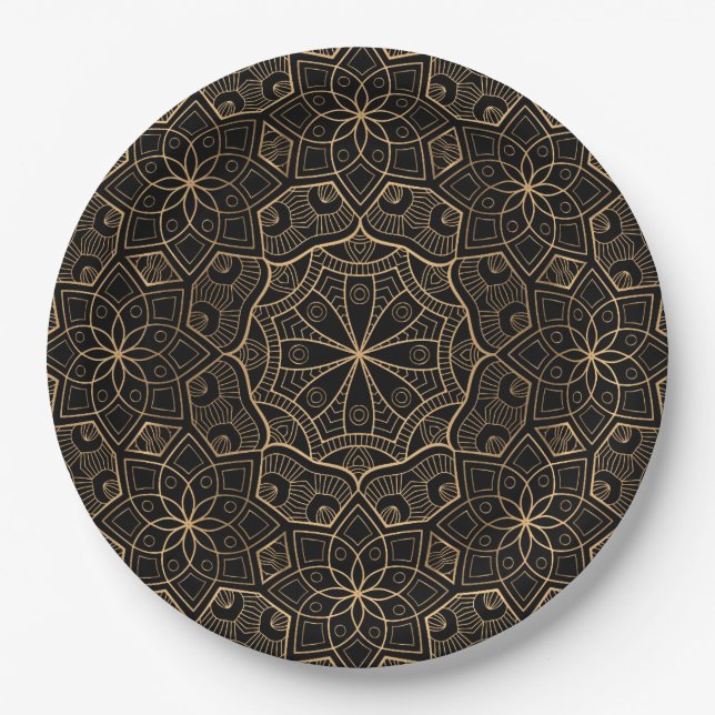 Assiettes En Carton Mandala 3 de luxe (Devant)
