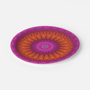 Assiettes En Carton Mandala chaud
