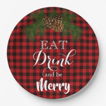 Mangez Boire et être Joyeux, tartan rouge plaid bu