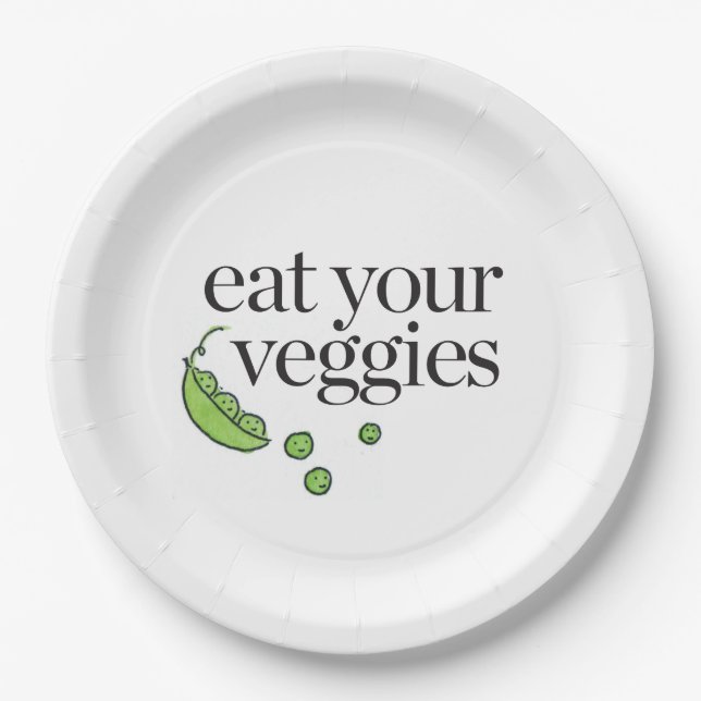Assiettes En Carton Mangez de votre légume (Devant)