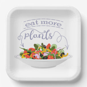 Assiettes En Carton Mangez plus de plantes frais motivation salade let