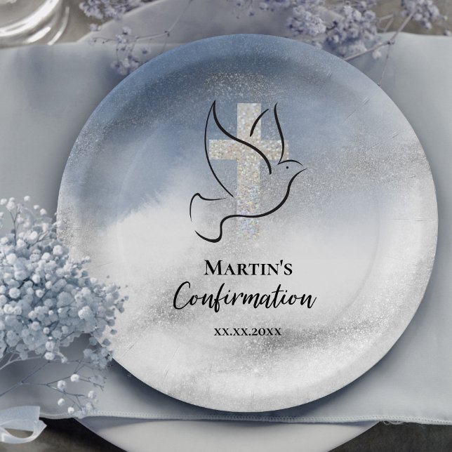 Assiettes En Carton Marbre bleu de confirmation (Créateur téléchargé)