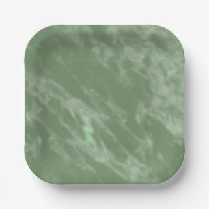 Assiettes En Carton Marbre vert